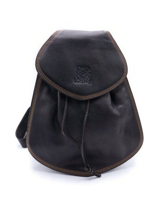 Loewe Anagram Leather Backpack Black Gold